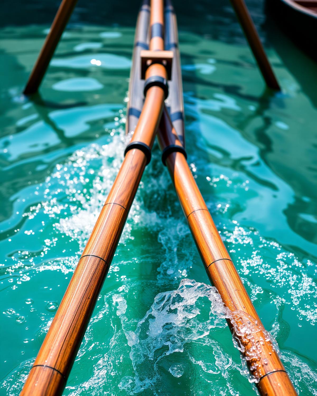 Ruder im Wasser