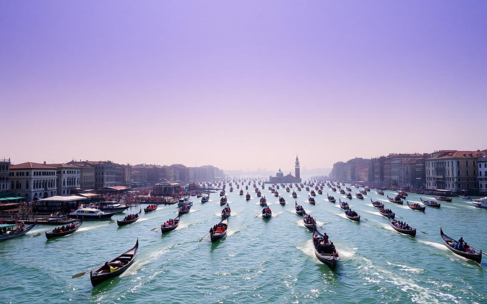 Flotille auf dem Canal Grande